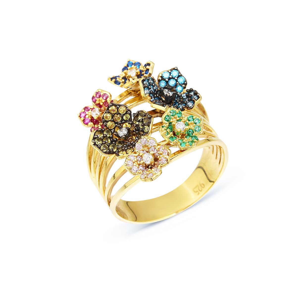 TAŞLI ÇİÇEKLİ YÜZÜK