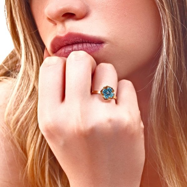 TAŞLI ÇİÇEKLİ YÜZÜK