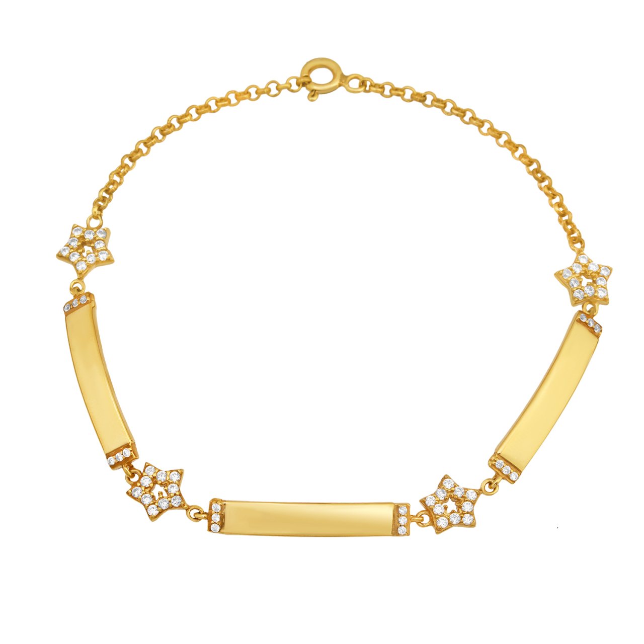 Zirkon Taşlı Yıldızlı Bileklik