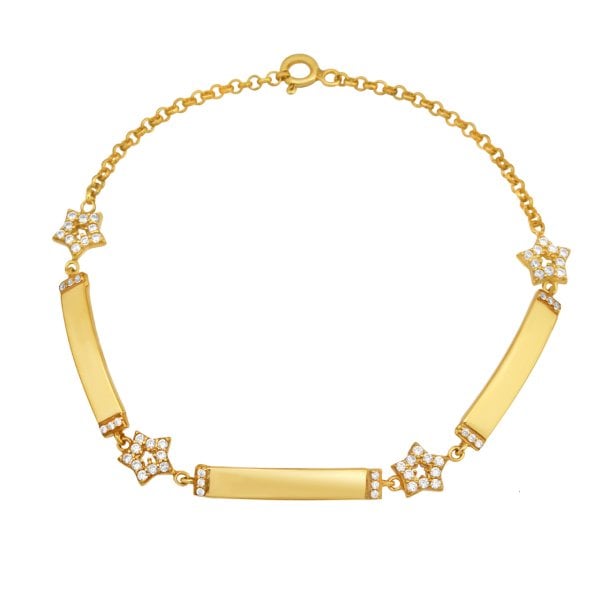 Zirkon Taşlı Yıldızlı Bileklik