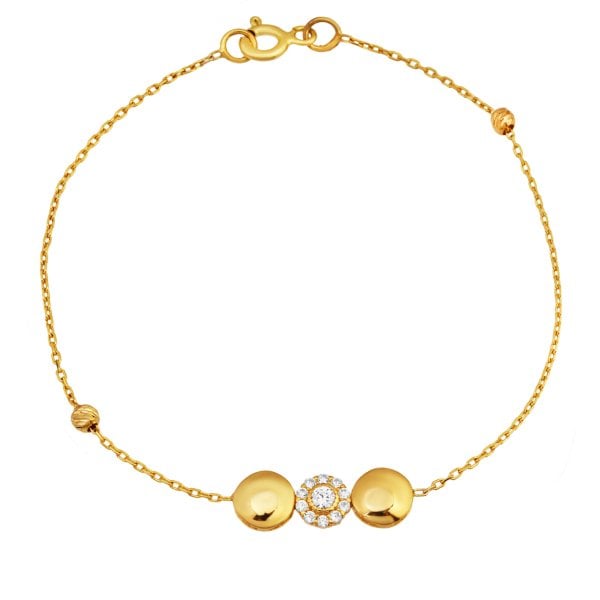 Taşlı Çiçekli Gümüş Bileklik