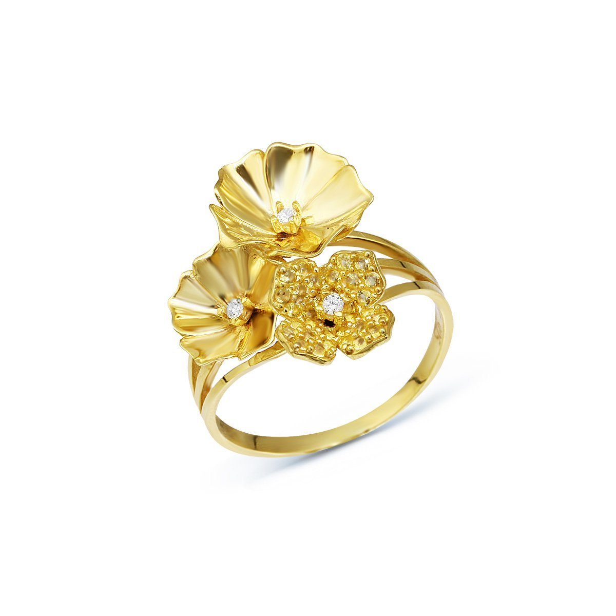 TAŞLI ÇİÇEKLİ YÜZÜK