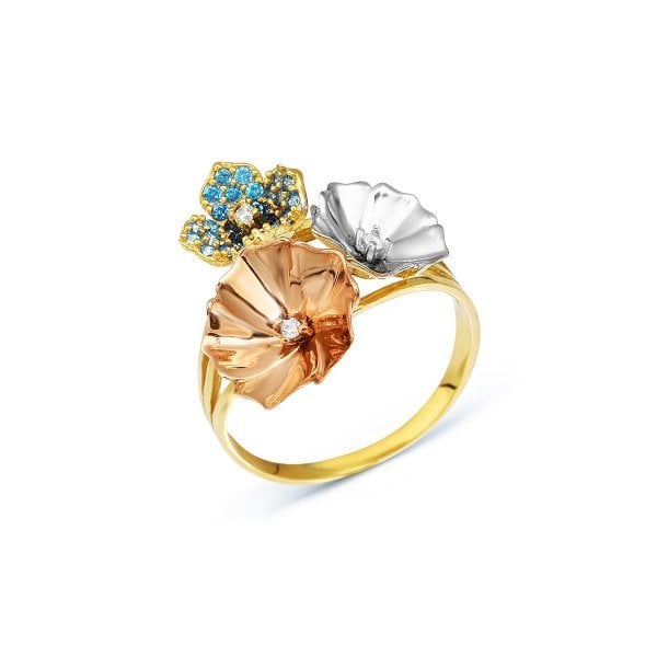 TAŞLI ÇİÇEKLİ YÜZÜK