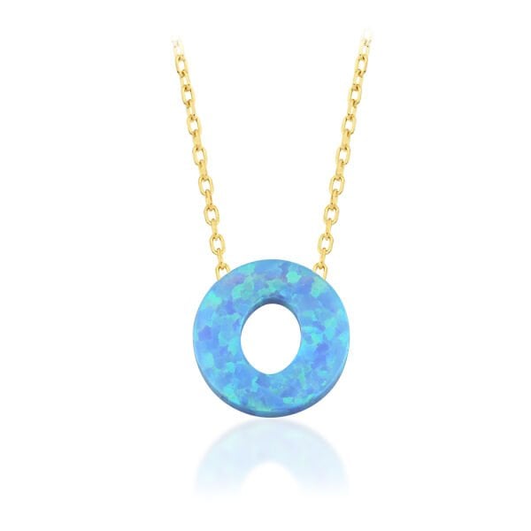 925 Ayar Opal Taş O Harf Kolye