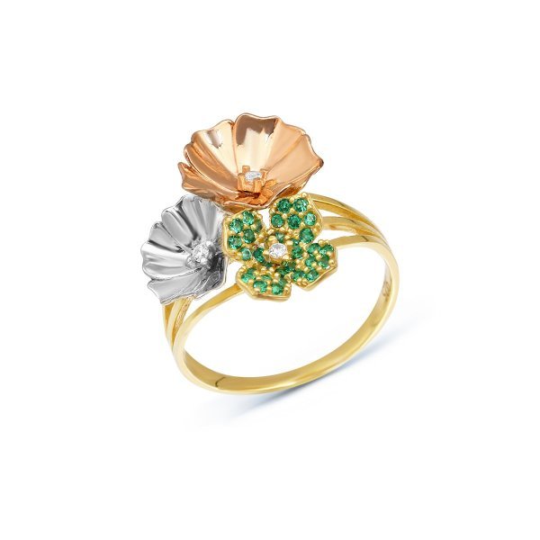 TAŞLI ÇİÇEKLİ YÜZÜK