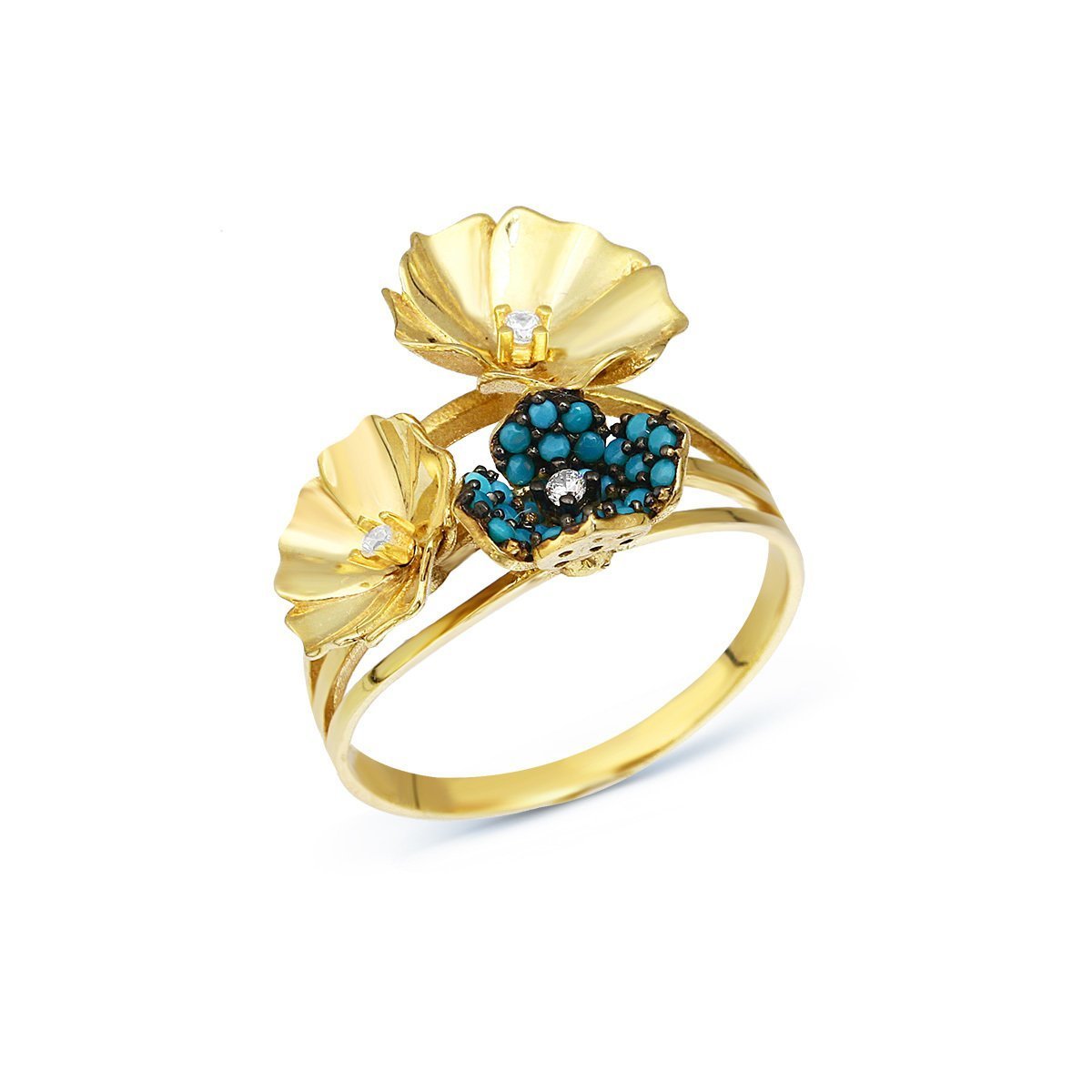 TAŞLI ÇİÇEKLİ YÜZÜK