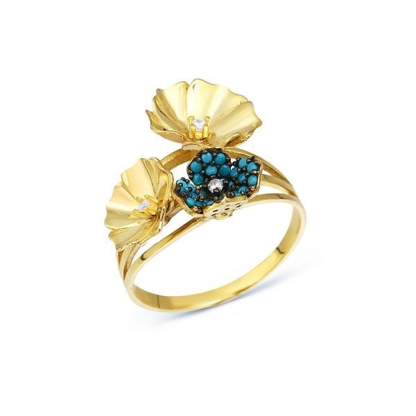 TAŞLI ÇİÇEKLİ YÜZÜK