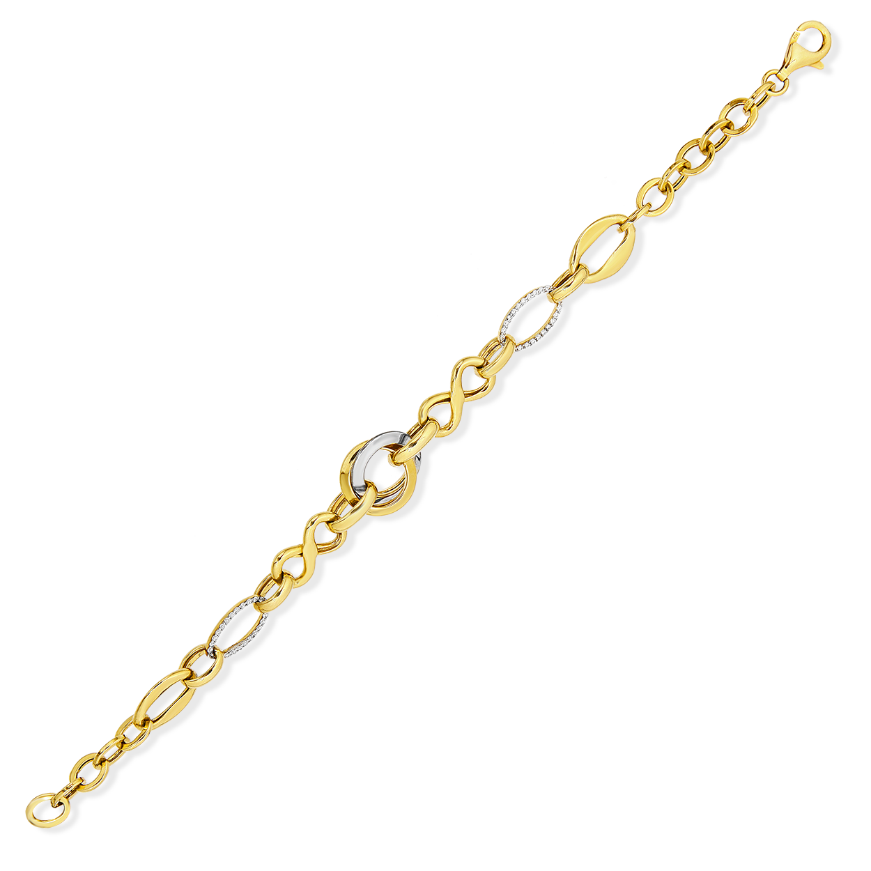 Sonsuzluk Detaylı İçi Boş Gümüş Bileklik