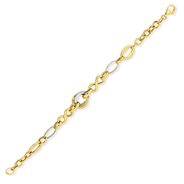 Sonsuzluk Detaylı İçi Boş Gümüş Bileklik