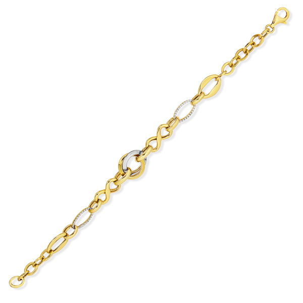 Sonsuzluk Detaylı İçi Boş Gümüş Bileklik