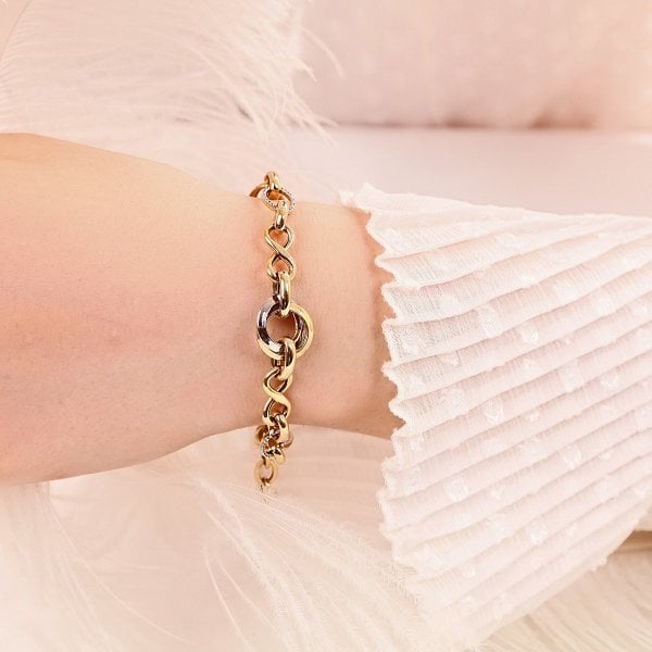 Sonsuzluk Detaylı İçi Boş Gümüş Bileklik