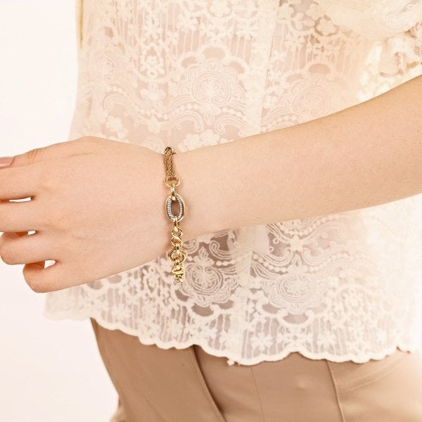 Zincir ve Sonsuzluk Figürlü İçi Boş Bileklik