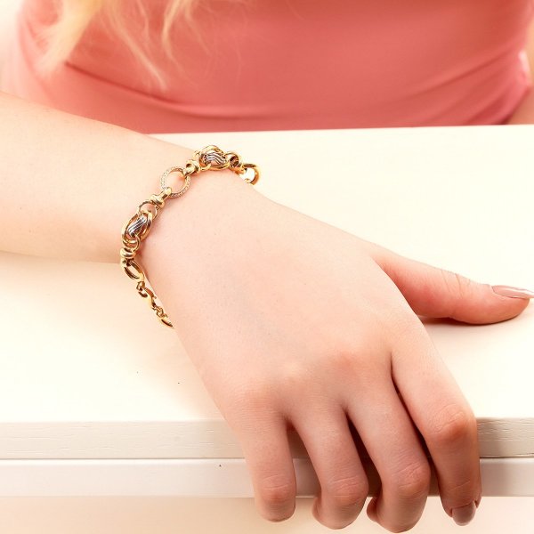 İçi Boş Zirkon Taşlı Tasarım Gümüş Bileklik