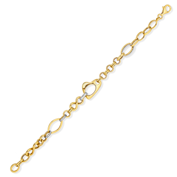 İÇİ BOŞ KALP VE SONSUZLUK DETAYLI GÜMÜŞ BİLEKLİK