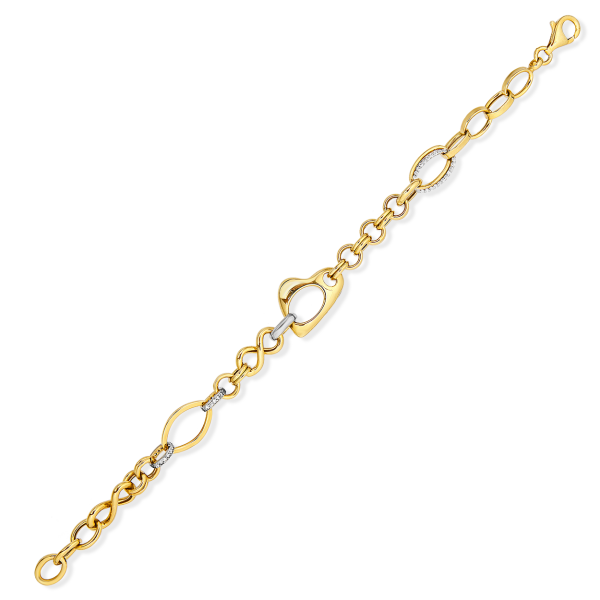 İÇİ BOŞ KALP VE SONSUZLUK DETAYLI GÜMÜŞ BİLEKLİK