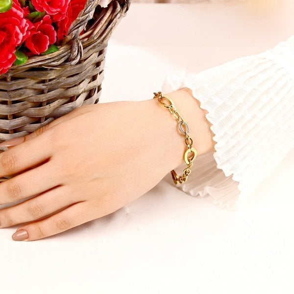 İÇİ BOŞ TAŞLI GOLD BİLEKLİK