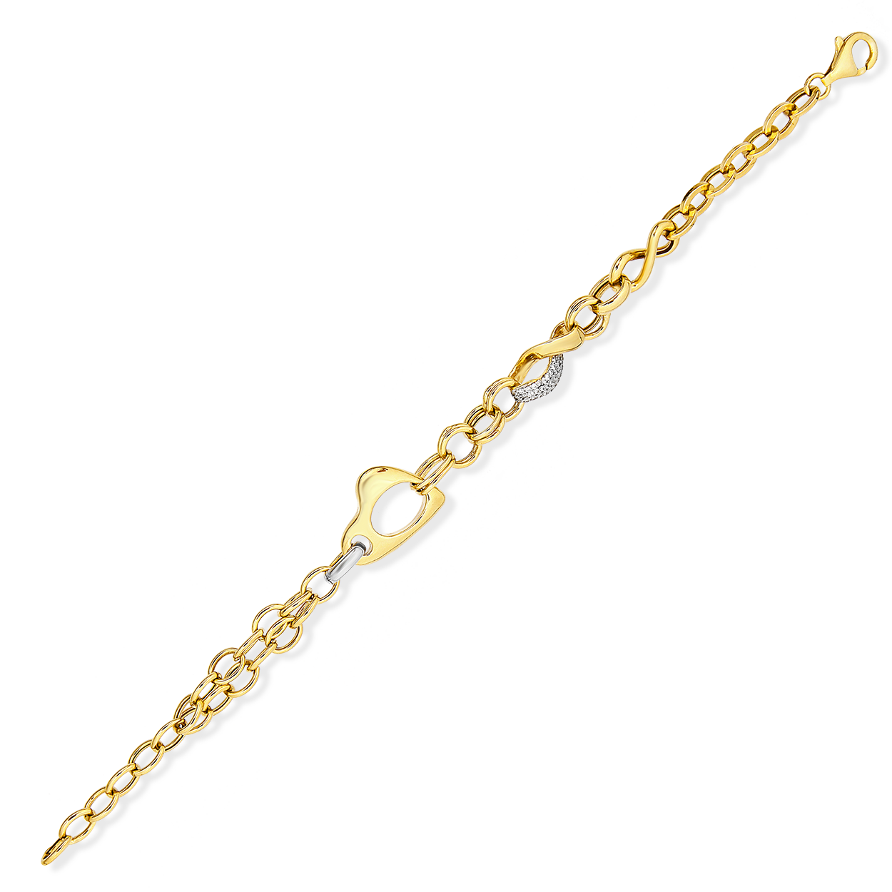 İÇİ BOŞ KALP FİGÜRLÜ GÜMÜŞ BİLEKLİK