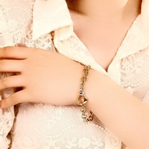 İÇİ BOŞ KALP FİGÜRLÜ GÜMÜŞ BİLEKLİK