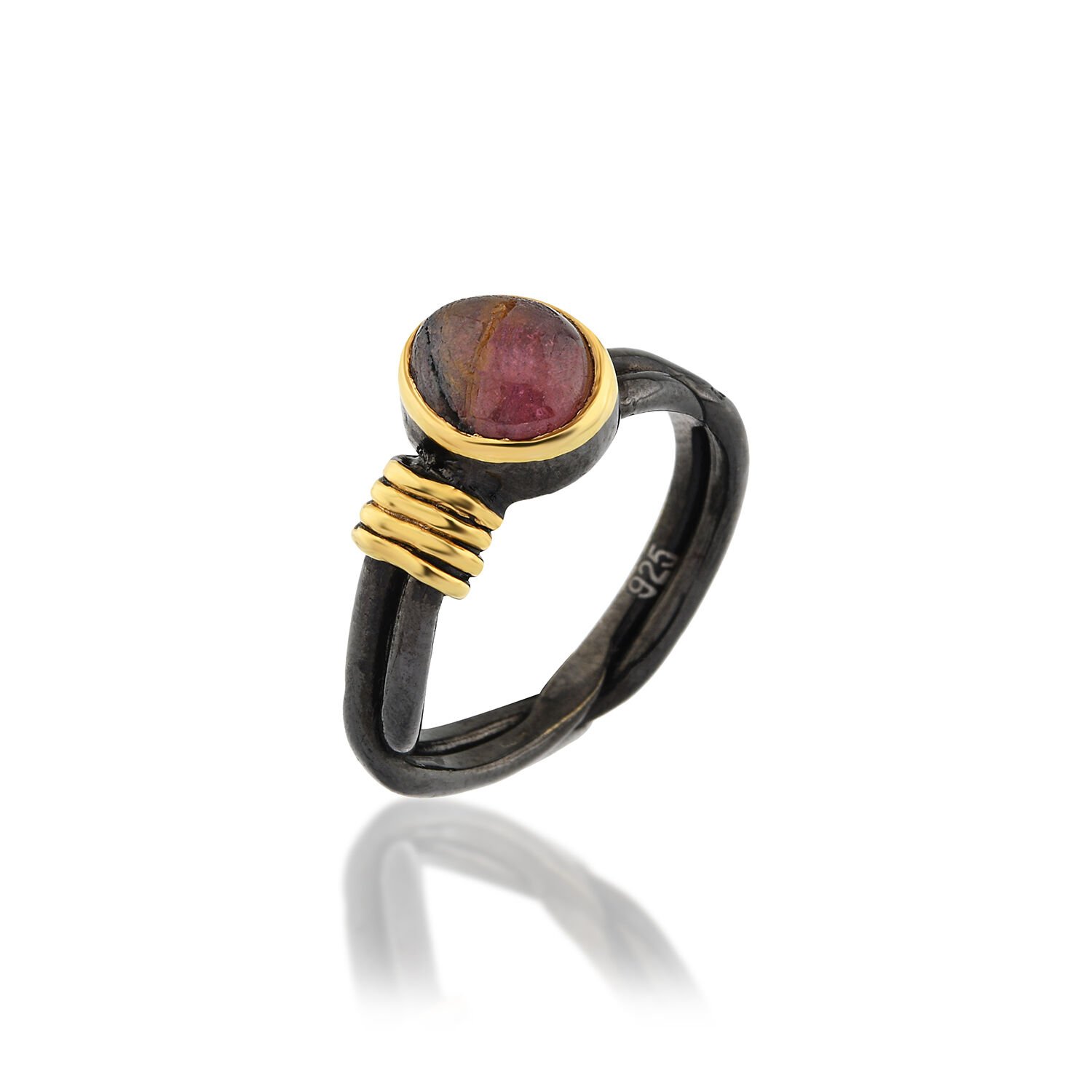 Turmalin Taşlı Gümüş Yüzük