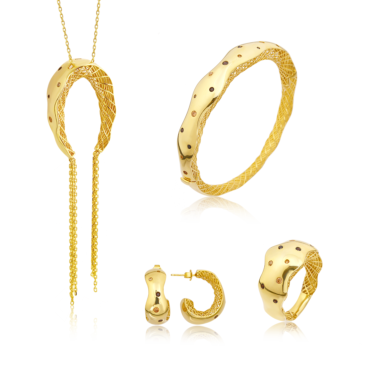 Zincir Detaylı Gümüş Set