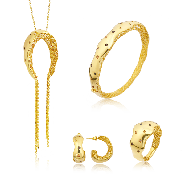 Zincir Detaylı Gümüş Set