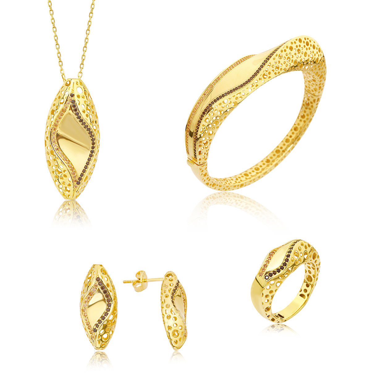 ALTIN KAPLAMA GÜMÜŞ SET