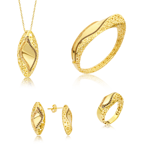 ALTIN KAPLAMA GÜMÜŞ SET