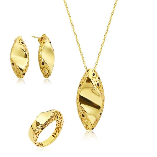 Taşlı Gümüş Set