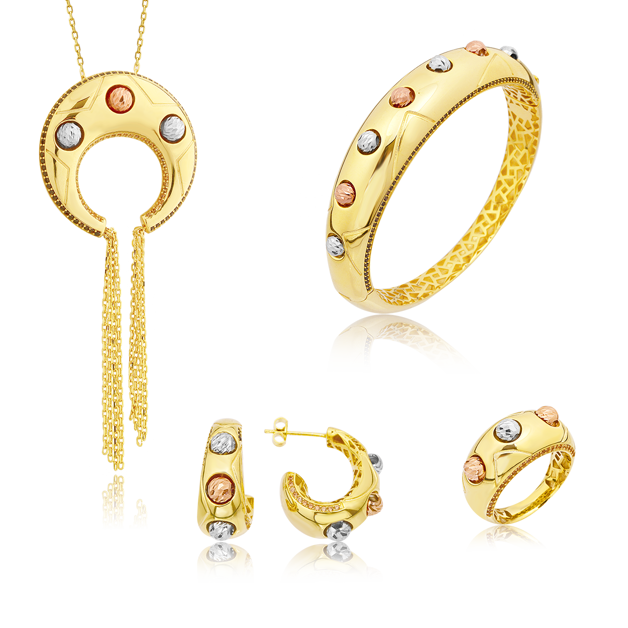 Dorikalı Zincir Detaylı Gümüş Set