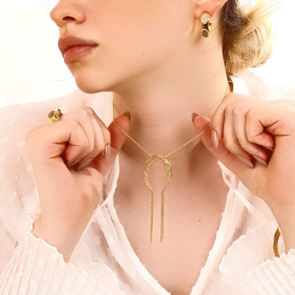 Zincir Detaylı Gümüş Set