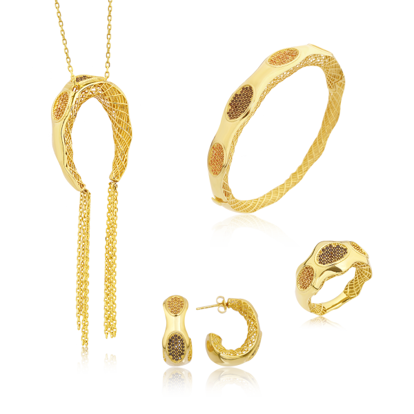 Zincir Detaylı Gümüş Set