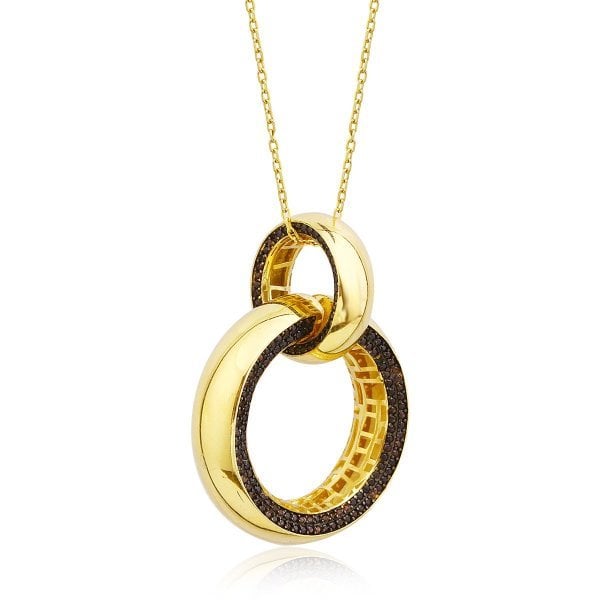 İç İçe Halka Detaylı Gümüş Set