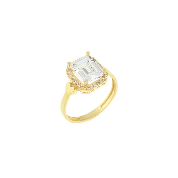 Kalp Detay Gümüş Baget Yüzük