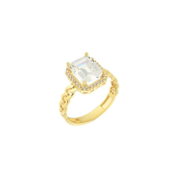 Zincir Detay Gümüş Baget Yüzük