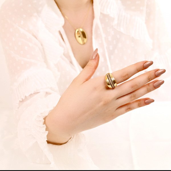 Siyah Taşlı Gümüş Yüzük