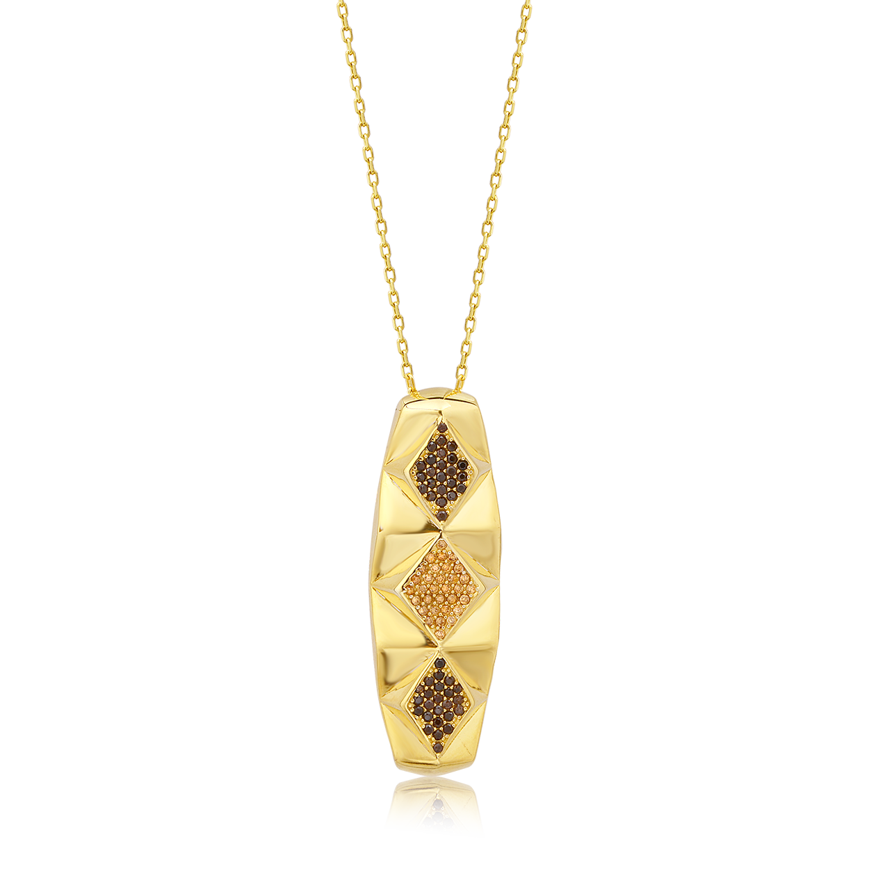 Baklava Desenli Gümüş Kolye