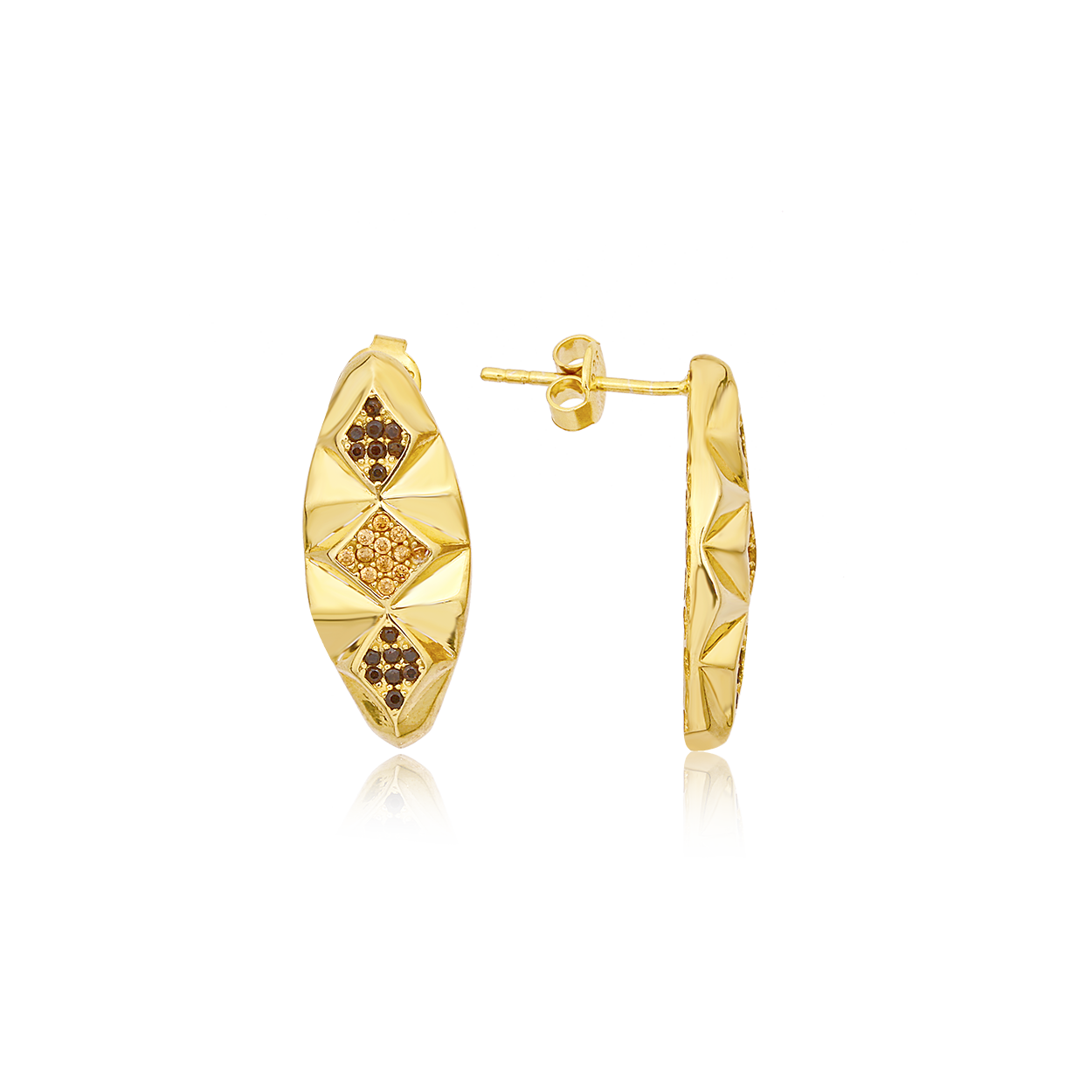 Renkli Taşlı Gümüş Küpe