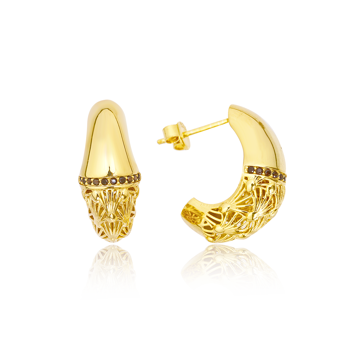 İşleme Detaylı Halka Küpe