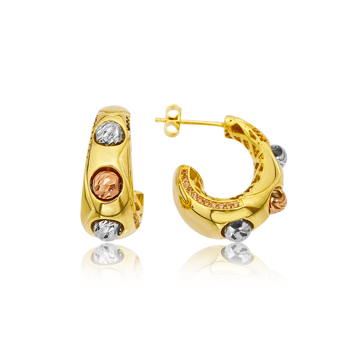 Dorika Toplu Gold Halka Küpe