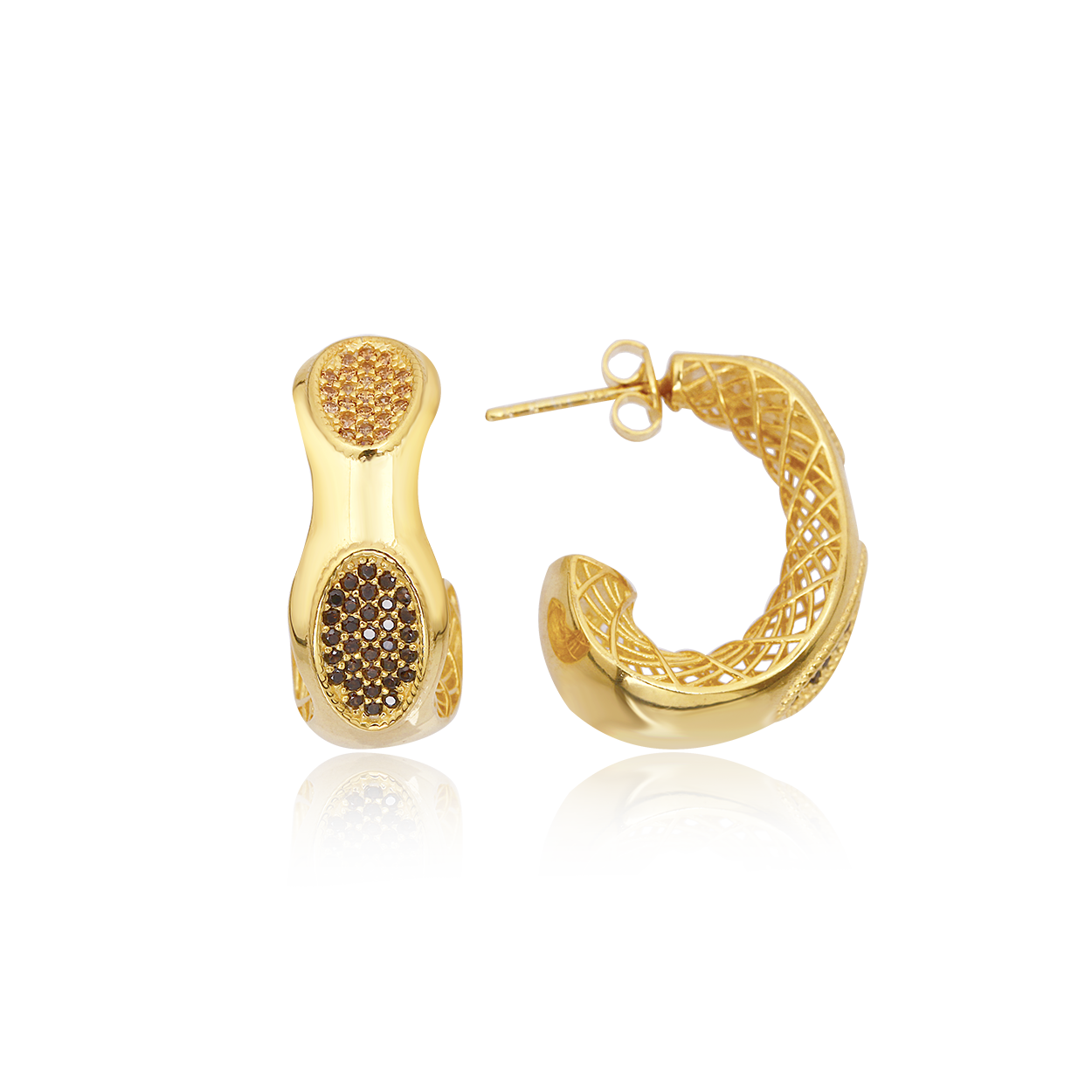 Renkli Taşlı Halka Küpe