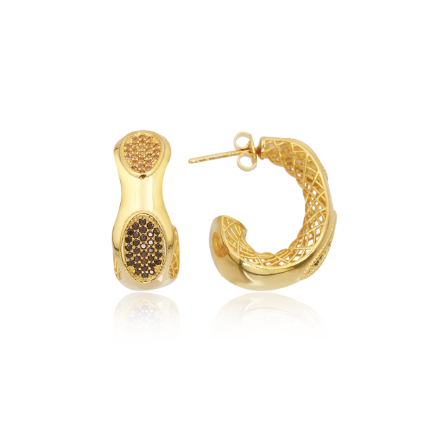 Renkli Taşlı Halka Küpe