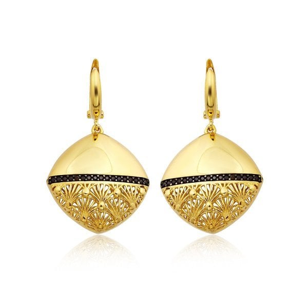 Baklava Desenli Gümüş Küpe