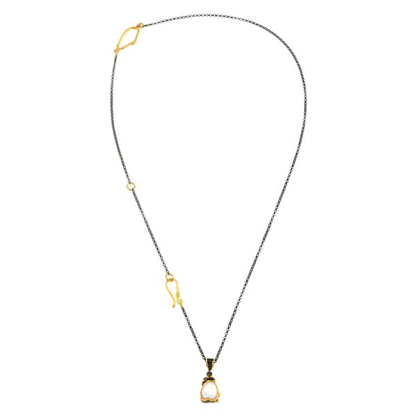 Doğal Barok İnci Taşlı Gümüş Kolye