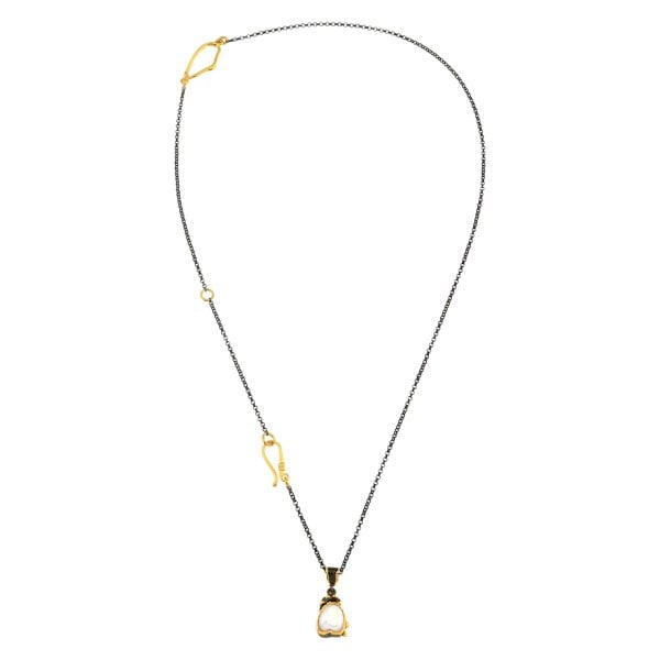 Doğal Barok İnci Taşlı Gümüş Kolye