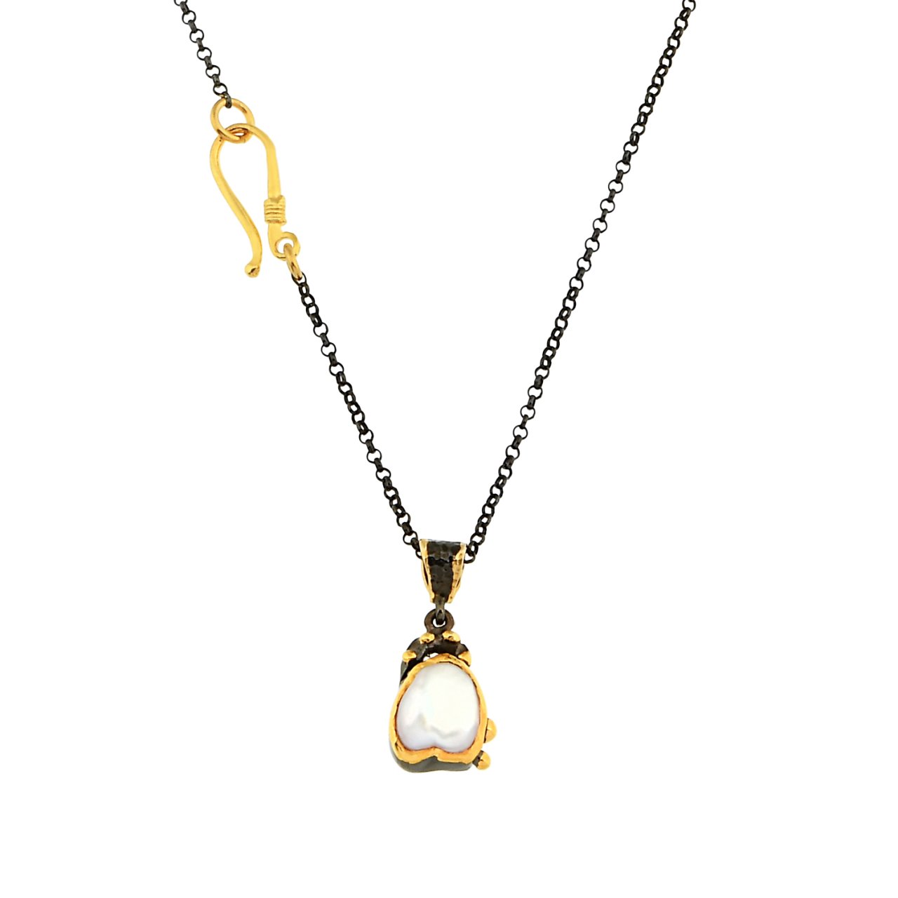 Doğal Barok İnci Taşlı Gümüş Kolye