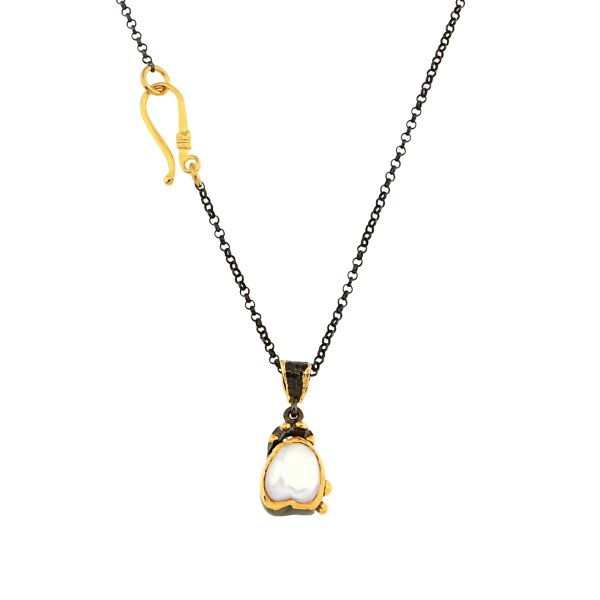 Doğal Barok İnci Taşlı Gümüş Kolye