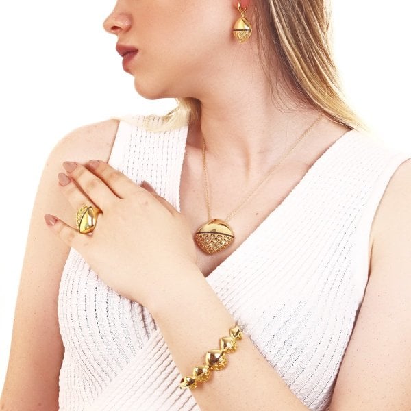 Baklava Desenli Gümüş Set