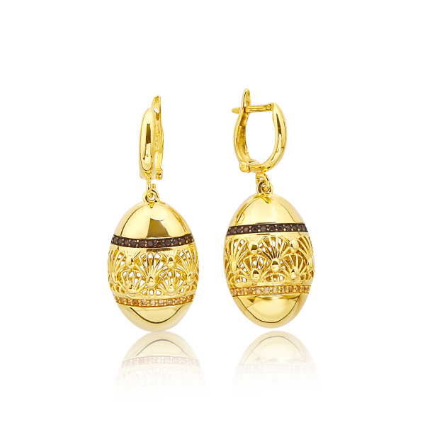 Siyah Zirkon Taşlı Gümüş Küpe