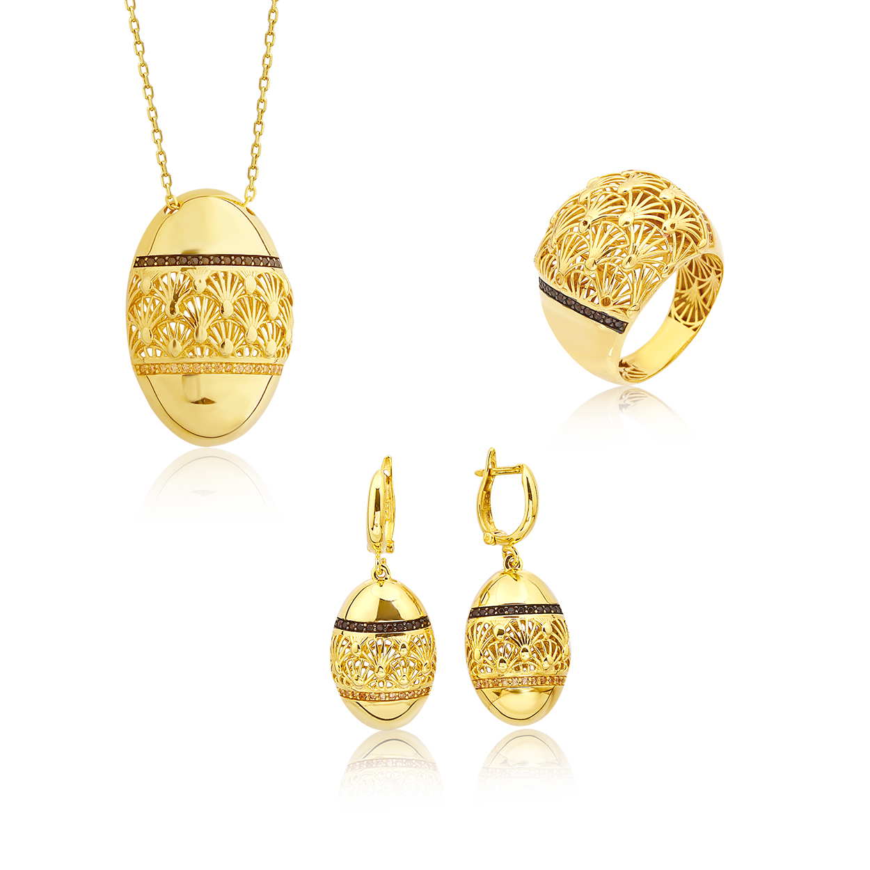 İşleme Detaylı Gümüş Set