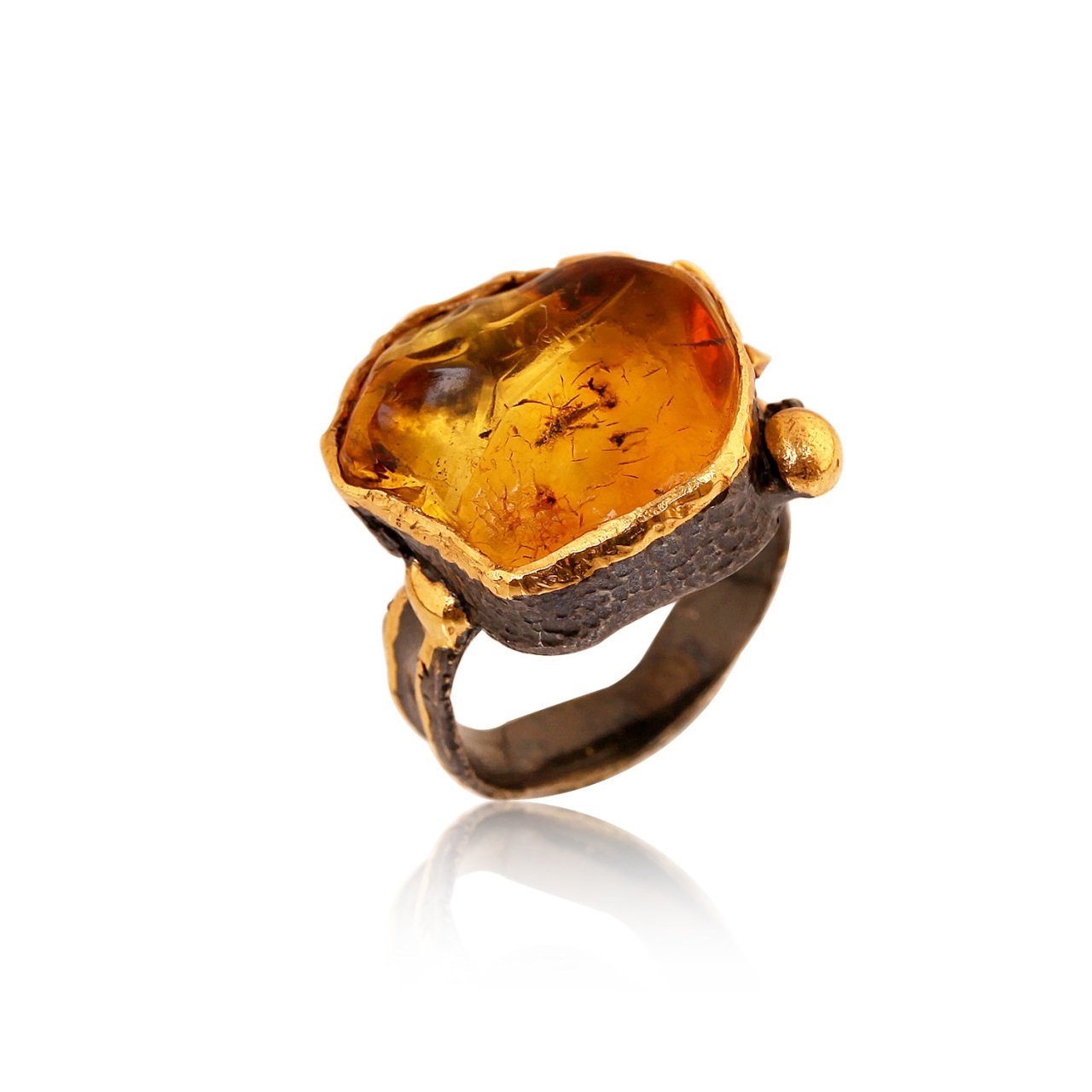 Kehribar Taşlı Yüzük